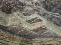 Pinturas rupestres no teto do afloramento