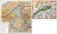Figura 7 - Mapa geológico do Quadrilátero Ferrífero de P. Claussen (1841), no detalhe a Serra da Piedade junto às cidades de Sabará e Caeté; em verde o chamado “siderocristo” (formação ferrífera).