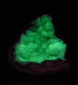 Opala cinza mostrando fluorescncia em verde